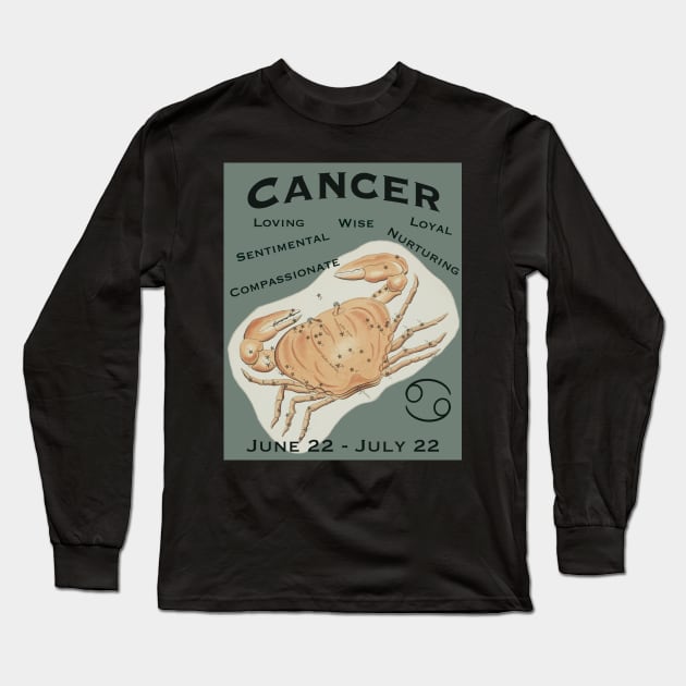 Cancer positive traits t-shirt Long Sleeve T-Shirt by Pheona and Jozer Designs